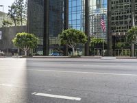 Los Angeles Urban Landscape: Lush Vegetation and High-Rise Buildings