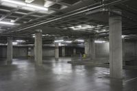 an empty storage room in an industrial building with light coming from the window above the ceiling