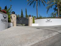 entrance gate at the luxury estate of aquaqualia, located in palm beach gardens