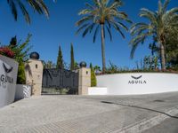 entrance gate at the luxury estate of aquaqualia, located in palm beach gardens