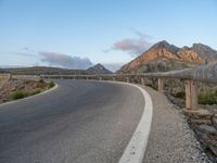 Asphalt Road in Majorca, Spain at Dawn