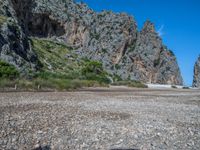 Majorca, Spain: Clear Sky and Rock Wall Landscape