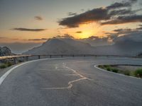 Majorca, Spain: Road Curving Under Sunny Sky