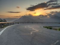 Majorca, Spain: Road Curving Under Sunny Sky