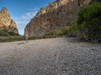 Majorca, Spain: Rocky Wall and Gravel Landscape