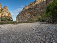 Majorca, Spain: Rocky Wall and Gravel Landscape