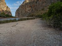 Majorca, Spain: Rocky Wall and Gravel Landscape