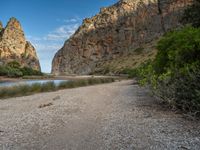 Majorca, Spain: Rocky Wall and Gravel Landscape