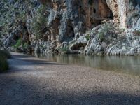 Majorca Spanish Landscape with Rock Wall Shadow