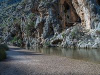 Majorca Spanish Landscape with Rock Wall Shadow