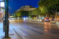 Night View of Classic Architecture in Malaga, Spain