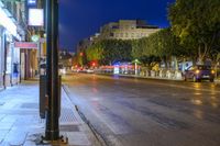 Night View of Classic Architecture in Malaga, Spain