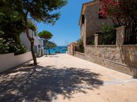 Mallorca Architecture in Coastal Village with Pier