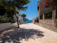 Mallorca Architecture in Coastal Village with Pier