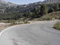 Mallorca Asphalt Thoroughfare Mountain Landscape