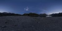 an image of a mountain scene taken from the beach with a camera mounted to it