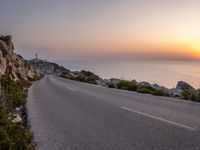 Mallorca Coast Road with Ocean and Lighthouse