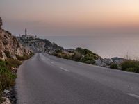 Mallorca Coast Road with Ocean View and Lighthouse