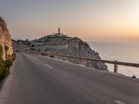 Mallorca Coast Road with Ocean Lighthouse