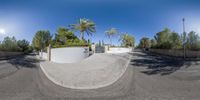 the image shows the skateboarder doing tricks on the ramp near the gate to the home