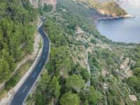 Aerial View of Mallorca, Spain on an Elevated Road