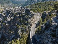 Aerial View of Road Canyon in Mallorca, Spain