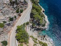 Aerial View of Coastal Road in Mallorca, Spain