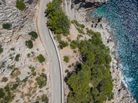 Mallorca: Top-Down View of Highway and Coastal Water