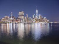 Manhattan Architecture with Lake Reflection