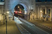 Manhattan Bridge in New York City at Night