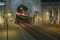 Manhattan Bridge in New York City at Night