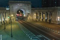 Manhattan Bridge in New York City at Night