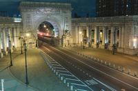 Manhattan Bridge in New York City at Night