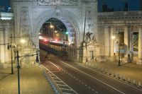 Manhattan Bridge in New York City at Night