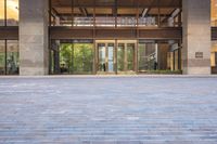 Manhattan Business District with Glass Facade Lobby