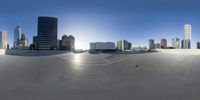 a picture taken with the gopro on a smartphone lens, taken in the parking lot