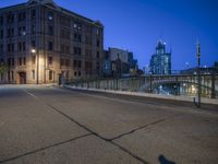 Metropolitan Area at Dawn: City Street Light Illuminating the Open Space