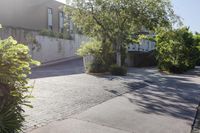 an empty sidewalk has been turned into this garden area for an apartment complex in mexico