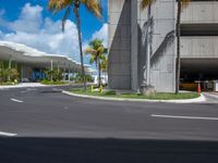 Miami Beach City Street with Palm Trees