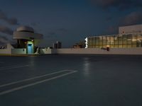 this is an image of a car in the parking lot at dusk for use in this commercial space