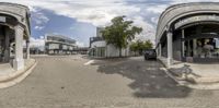 an 360 - view picture of the entrance to a shopping area in miami beach, florida