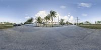 a 360 - view of a parking lot with an empty lot in front of it