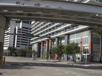 the stoplight and streets are underpassed to allow a green light for traffic