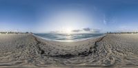 this 360 - shot photo is really nice to see in real life and show the ocean and sky