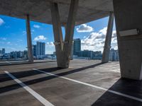 Urban Cityscape of Miami Beach with Clouds