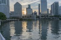 Miami City Reflection: Skyline and Canals