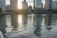 Miami City Reflection: Skyline and Canals