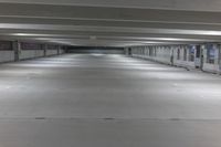 Miami Night Cityscape: Parking Garage Illuminated with Artificial Light