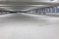 Miami Night Cityscape: Parking Garage Illuminated with Artificial Light