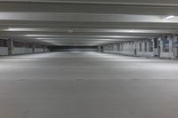 Miami Night Cityscape: Parking Garage Illuminated with Artificial Light